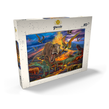 Darstellung des Puzzle Motivs Kingdom of the Dinosaurs 100 Puzzle Schachtel Ansicht2