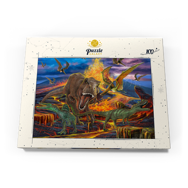 Darstellung des Puzzle Motivs Kingdom of the Dinosaurs 100 Puzzle Schachtel Ansicht3