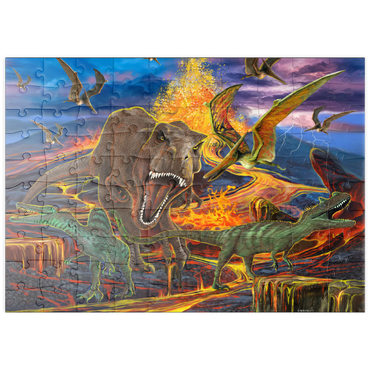 Darstellung des Puzzle Motivs puzzleplate Kingdom of the Dinosaurs 100 Puzzle