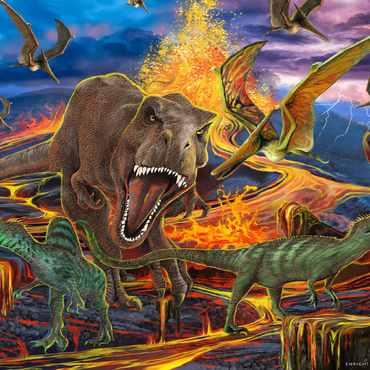 Darstellung des Puzzle Motivs Kingdom of the Dinosaurs 500 Puzzle 3D Modell