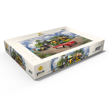 Darstellung des Puzzle Motivs BEACH TOWN USA 1000 Puzzle Schachtel Ansicht1