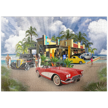 Darstellung des Puzzle Motivs puzzleplate BEACH TOWN USA 1000 Puzzle