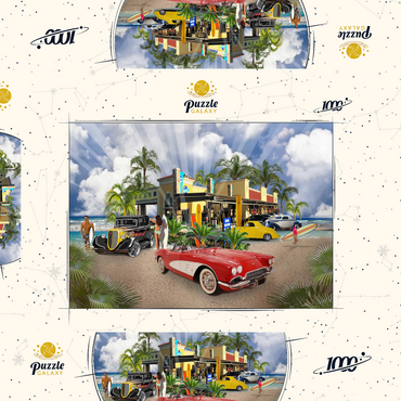 Darstellung des Puzzle Motivs BEACH TOWN USA 1000 Puzzle Schachtel 3D Modell