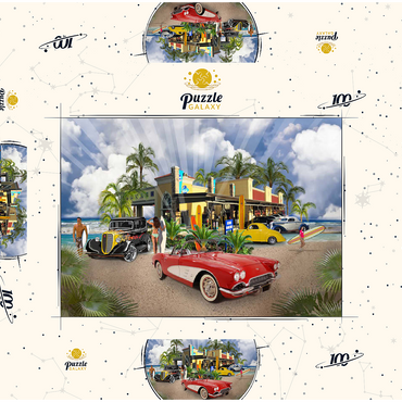 Darstellung des Puzzle Motivs BEACH TOWN USA 100 Puzzle Schachtel 3D Modell