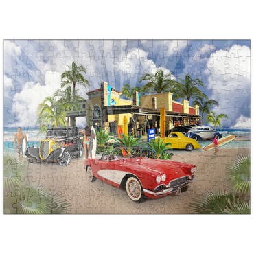 Darstellung des Puzzle Motivs puzzleplate BEACH TOWN USA 200 Puzzle
