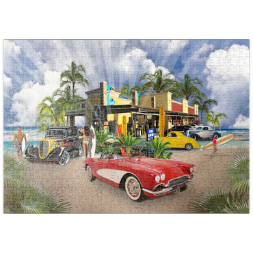 Darstellung des Puzzle Motivs puzzleplate BEACH TOWN USA 500 Puzzle