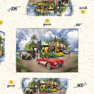 Darstellung des Puzzle Motivs BEACH TOWN USA 500 Puzzle Schachtel 3D Modell