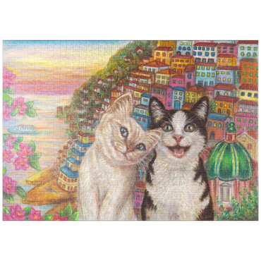 Darstellung des Puzzle Motivs puzzleplate Selfie in Positano 1000 Puzzle