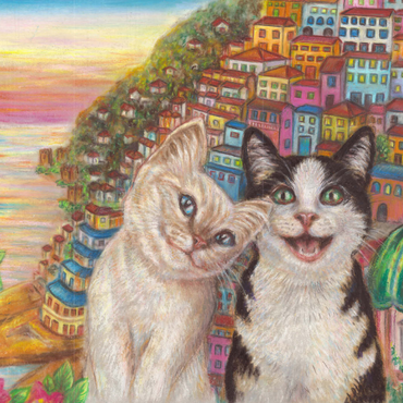 Darstellung des Puzzle Motivs Selfie in Positano 1000 Puzzle 3D Modell