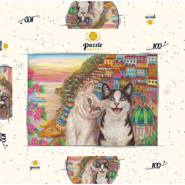 Darstellung des Puzzle Motivs Selfie in Positano 100 Puzzle Schachtel 3D Modell