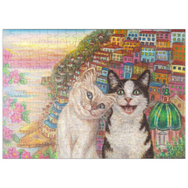 Darstellung des Puzzle Motivs puzzleplate Selfie in Positano 200 Puzzle