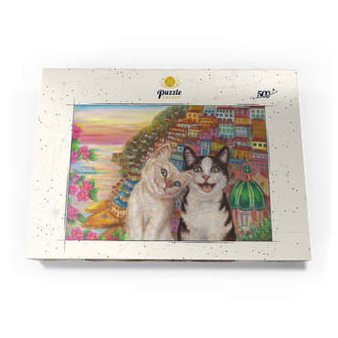 Darstellung des Puzzle Motivs Selfie in Positano 500 Puzzle Schachtel Ansicht3