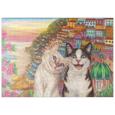 Darstellung des Puzzle Motivs puzzleplate Selfie in Positano 500 Puzzle