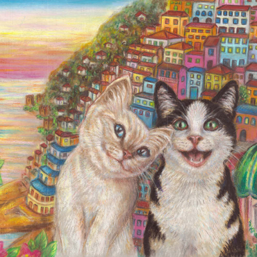 Darstellung des Puzzle Motivs Selfie in Positano 500 Puzzle 3D Modell