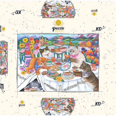 Darstellung des Puzzle Motivs Tea Time 100 Puzzle Schachtel 3D Modell