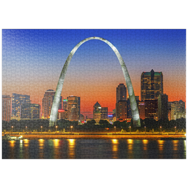 Darstellung des Puzzle Motivs puzzleplate Twilight at Gateway Arch 1000 Puzzle