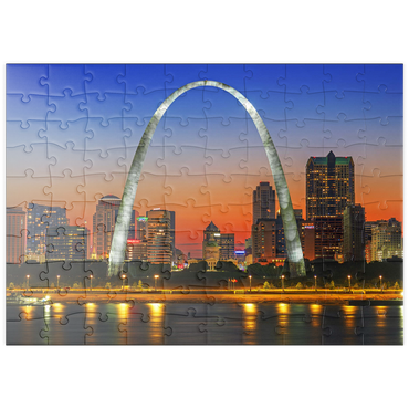 Darstellung des Puzzle Motivs puzzleplate Twilight at Gateway Arch 100 Puzzle