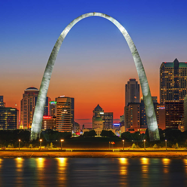 Darstellung des Puzzle Motivs Twilight at Gateway Arch 100 Puzzle 3D Modell