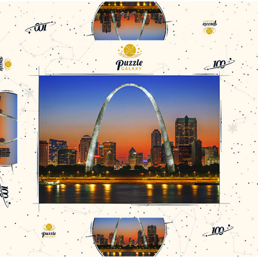 Darstellung des Puzzle Motivs Twilight at Gateway Arch 100 Puzzle Schachtel 3D Modell