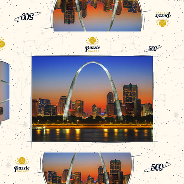 Darstellung des Puzzle Motivs Twilight at Gateway Arch 500 Puzzle Schachtel 3D Modell