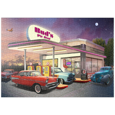 Darstellung des Puzzle Motivs puzzleplate Bud's Pit Stop 1000 Puzzle