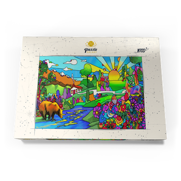 Darstellung des Puzzle Motivs Bear River Sunset 1000 Puzzle Schachtel Ansicht3
