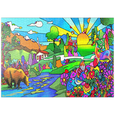 Darstellung des Puzzle Motivs puzzleplate Bear River Sunset 1000 Puzzle