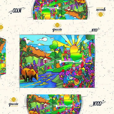Darstellung des Puzzle Motivs Bear River Sunset 1000 Puzzle Schachtel 3D Modell