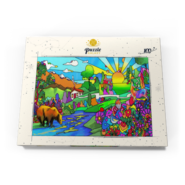 Darstellung des Puzzle Motivs Bear River Sunset 100 Puzzle Schachtel Ansicht3
