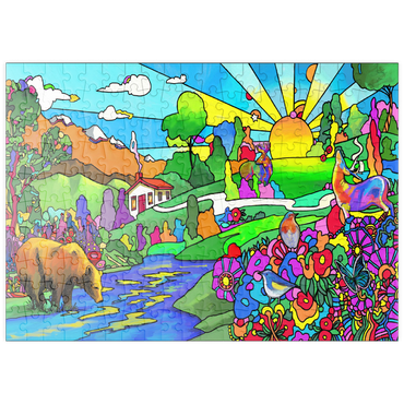 Darstellung des Puzzle Motivs puzzleplate Bear River Sunset 200 Puzzle