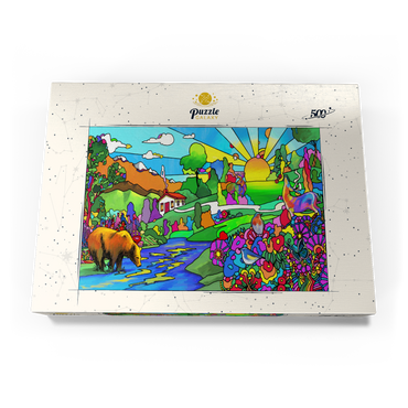 Darstellung des Puzzle Motivs Bear River Sunset 500 Puzzle Schachtel Ansicht3