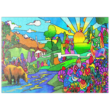 Darstellung des Puzzle Motivs puzzleplate Bear River Sunset 500 Puzzle