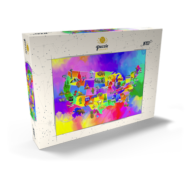 Darstellung des Puzzle Motivs usa map 1000 Puzzle Schachtel Ansicht2