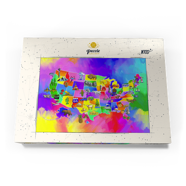 Darstellung des Puzzle Motivs usa map 1000 Puzzle Schachtel Ansicht3