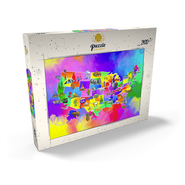 Darstellung des Puzzle Motivs usa map 200 Puzzle Schachtel Ansicht2