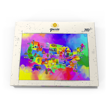 Darstellung des Puzzle Motivs usa map 200 Puzzle Schachtel Ansicht3