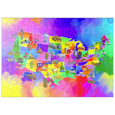 Darstellung des Puzzle Motivs puzzleplate usa map 200 Puzzle