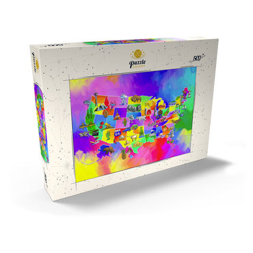 Darstellung des Puzzle Motivs usa map 500 Puzzle Schachtel Ansicht2