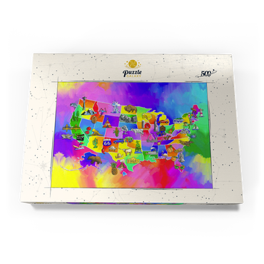 Darstellung des Puzzle Motivs usa map 500 Puzzle Schachtel Ansicht3