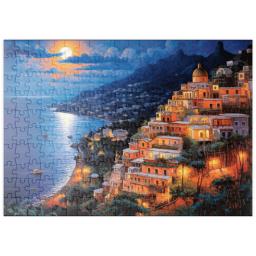 Darstellung des Puzzle Motivs puzzleplate Positano Moonlit 200 Puzzle