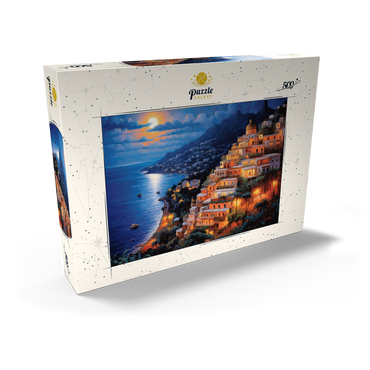 Darstellung des Puzzle Motivs Positano Moonlit 500 Puzzle Schachtel Ansicht2
