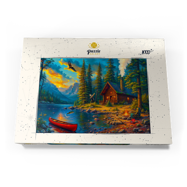 Darstellung des Puzzle Motivs Cabin by the Lake 1000 Puzzle Schachtel Ansicht3