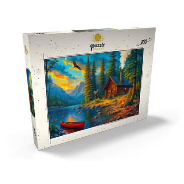 Darstellung des Puzzle Motivs Cabin by the Lake 100 Puzzle Schachtel Ansicht2