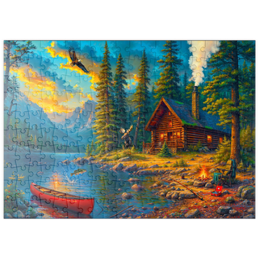 Darstellung des Puzzle Motivs puzzleplate Cabin by the Lake 200 Puzzle
