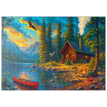 Darstellung des Puzzle Motivs puzzleplate Cabin by the Lake 500 Puzzle