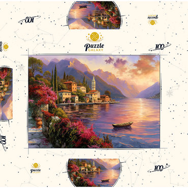 Darstellung des Puzzle Motivs Marina and Sunset, Italia 100 Puzzle Schachtel 3D Modell