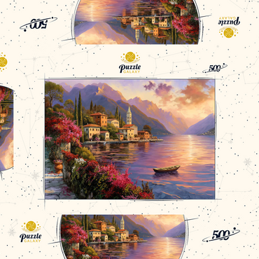 Darstellung des Puzzle Motivs Marina and Sunset, Italia 500 Puzzle Schachtel 3D Modell
