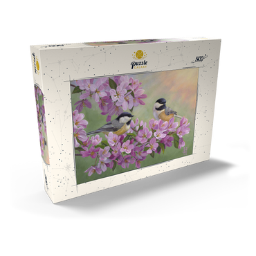 Darstellung des Puzzle Motivs Spring Glow Chickadees 500 Puzzle Schachtel Ansicht2