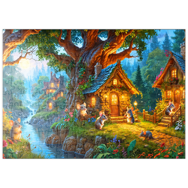 Darstellung des Puzzle Motivs puzzleplate Mice Cottage Retreat 200 Puzzle