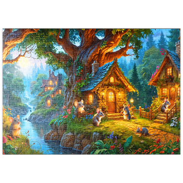 Darstellung des Puzzle Motivs puzzleplate Mice Cottage Retreat 500 Puzzle